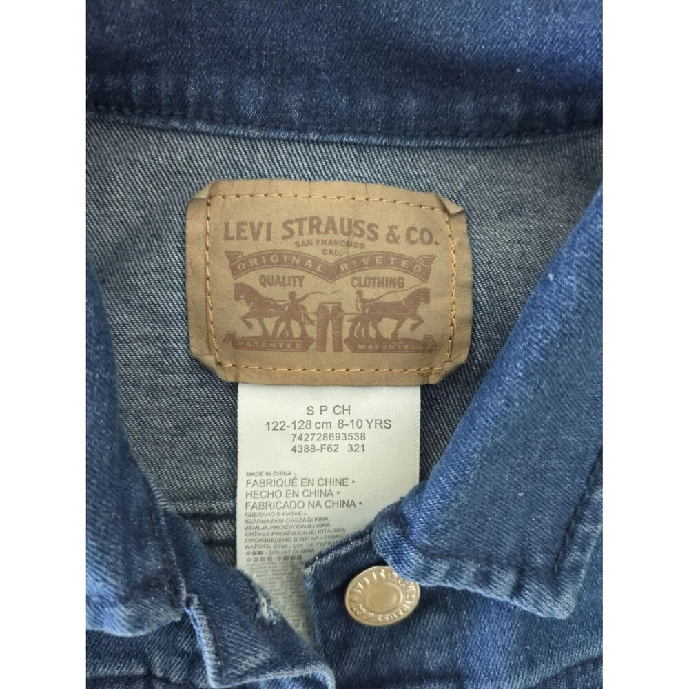 LEVI'S Youth Boy/Girls Denim Jean Jacket size Small 8/10 122-128cm EUC